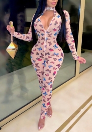 (Real Image)2022 Styles Women Fashion Summer TikTok&Instagram Styles Mesh Bufferfly Long Sleeve Jumpsuit