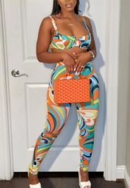 (Real Image)2022 Styles Women Fashion Summer TikTok&Instagram Styles Print Two Piece Suit