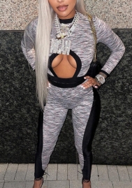 (Real Image)2022 Styles Women Fashion Summer TikTok&Instagram Styles Cut Out Long Sleeve Two Piece Suit