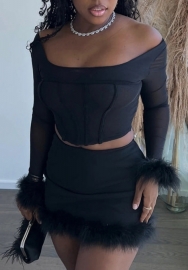 (Real Image)2022 Styles Women Fashion Summer TikTok&Instagram Styles Mesh Black Two Piece Dress