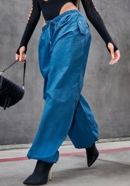 (Real Image)2022 Styles Women Fashion Summer TikTok&Instagram Styles Loose Blue Long Pants