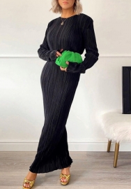 (Black)2022 Styles Women Fashion Summer TikTok&Instagram Styles Long Sleeve Maxi Dress