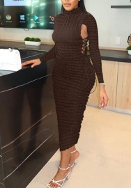 (Coffee)2022 Styles Women Fashion Summer TikTok&Instagram Styles Double Lace Up Green Maxi Dress