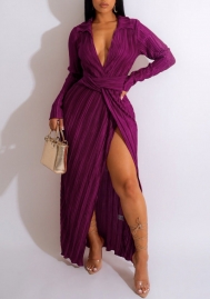 (Purple)2022 Styles Women Fashion Summer TikTok&Instagram Styles Long Sleeve Maxi Dress
