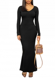 (Real Image)2022 Styles Women Fashion Summer TikTok&Instagram Styles Round Neck Long Sleeve Maxi Dress