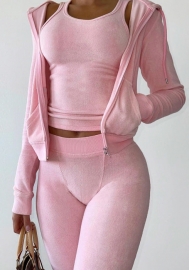 (Real Image)2022 Styles Women Fashion Spring&Winter TikTok&Instagram Styles Solid Color Three Pieces Suit