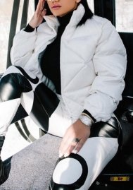(White)2022 Styles Women Fashion Spring&Winter TikTok&Instagram Styles Front Zipper Solid Color Coat
