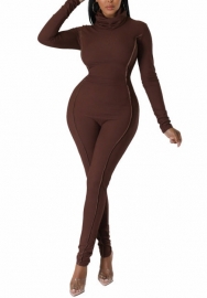 (Brown)2022 Styles Women Fashion Spring&Winter TikTok&Instagram Styles Solid Color Jumpsuit