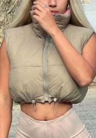 (Apricot)2022 Styles Women Fashion Spring&Winter TikTok&Instagram Styles Sleeveless Front Zipper Coats