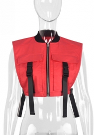 (Real Image)2022 Styles Women Fashion Spring&Winter TikTok&Instagram Styles Front Zipper Sleeveless Coat