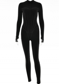 (Real Image)2022 Styles Women Fashion Spring&Winter TikTok&Instagram Styles Solid Color Long Sleeve Jumpsuit