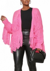 (Pink)2022 Styles Women Sexy Spring&Winter TikTok&Instagram Styles Tassel Sweater Coats