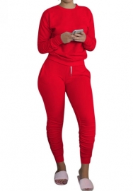 (Red)2022 Styles Women Sexy Spring&Winter TikTok&Instagram Styles Solid Color Two Piece Suit