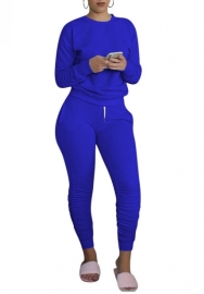 (Blue)2022 Styles Women Sexy Spring&Winter TikTok&Instagram Styles Solid Color Two Piece Suit