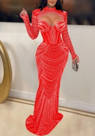 (Red)2022 Styles Women Sexy Spring&Winter TikTok&Instagram Styles Sequins Maxi Dress