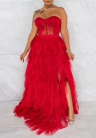 (Real Image)2022 Styles Women Sexy Spring&Winter TikTok&Instagram Styles Mesh Maxi Dress