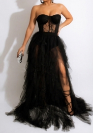 (Real Image)2022 Styles Women Sexy Spring&Winter TikTok&Instagram Styles Mesh Maxi Dress