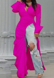 (Rose)2022 Styles Women Sexy Spring&Winter TikTok&Instagram Styles Long Sleeve Irregular Maxi Dress