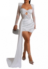 (White)2022 Styles Women Sexy Spring&Winter TikTok&Instagram Styles Sequin Mini Dress