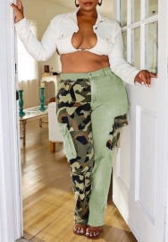 (Only Long Pants)(Real Image)2022 Styles Women Sexy Spring&Winter TikTok&Instagram Styles Camouflage Contrast Color Long Pants
