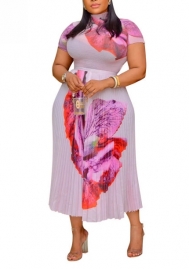 (Pink)2022 Styles Women Sexy Spring&Winter TikTok&Instagram Styles Ruffle Hem Maxi Dress