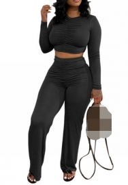 (Real Image)2023 Styles Women Sexy&Fashion Spring&Summer TikTok&Instagram Styles Ruffle Solid Color Two Piece Suit