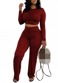 (Real Image)2023 Styles Women Sexy&Fashion Spring&Summer TikTok&Instagram Styles Ruffle Solid Color Two Piece Suit