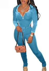 (Blue)2023 Styles Women Sexy&Fashion Spring&Summer TikTok&Instagram Styles Velvet Two Piece Suit