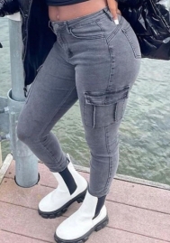 (Real Image)2023 Styles Women Sexy&Fashion Spring&Summer TikTok&Instagram Styles Gray Jeans Long Pants
