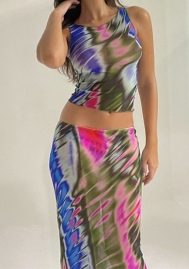 (Real Image)2023 Styles Women Sexy&Fashion Spring&Summer TikTok&Instagram Styles Print Maxi Dress
