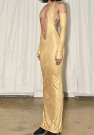 (Real Image)2023 Styles Women Sexy&Fashion Spring&Summer TikTok&Instagram Styles Deep V Neck Maxi Dress