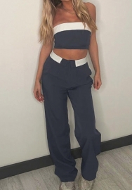 (Real Image)2023 Styles Women Sexy&Fashion Spring&Summer TikTok&Instagram Styles Gray Two Piece Suit