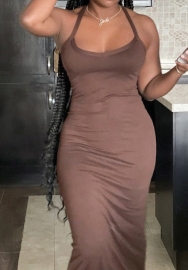 (Brown)2023 Styles Women Sexy&Fashion Spring&Summer TikTok&Instagram Styles Strap Maxi Dress