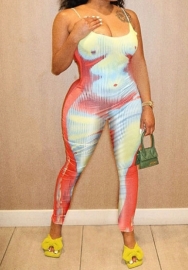 (Real Image)2023 Styles Women Sexy&Fashion Spring&Summer TikTok&Instagram Styles Print Strap Jumpsuit