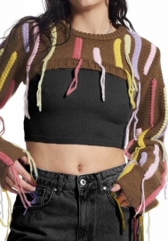 (Brown)2023 Styles Women Sexy&Fashion Spring&Summer TikTok&Instagram Styles Sweater Tassel Tops