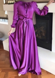 (Purple)2023 Styles Women Sexy&Fashion Spring&Summer TikTok&Instagram Styles Muslim Maxi Dress