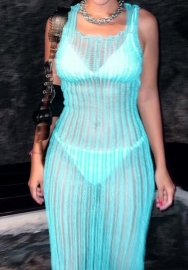 (Real Image)2023 Styles Women Sexy&Fashion Spring&Summer TikTok&Instagram Styles Strap Mesh Maxi Dress