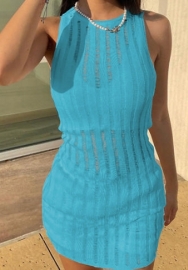 (Blue)2023 Styles Women Sexy&Fashion Spring&Summer TikTok&Instagram Styles Sleeveless Mini Dress