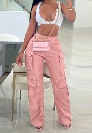(Only Bottom)(Real Image)2023 Styles Women Sexy&Fashion Spring&Summer TikTok&Instagram Styles Pink Long Pants