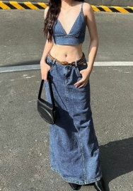 (Real Image)2023 Styles Women Sexy&Fashion Spring&Summer TikTok&Instagram Styles Jeans Maxi Dress