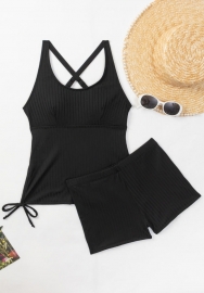 (Real Image)2023 Styles Women Sexy&Fashion Spring&Summer TikTok&Instagram Styles Black Tankinis Set