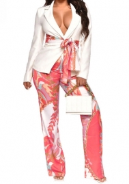 (Pink)2023 Styles Women Sexy&Fashion Spring&Summer TikTok&Instagram Styles Loose Casual Print Two Piece Suit