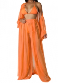 (Orange)2023 Styles Women Sexy&Fashion Spring&Summer TikTok&Instagram Styles Loose Casual Mesh Two Piece Suit