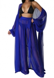 (Blue)2023 Styles Women Sexy&Fashion Spring&Summer TikTok&Instagram Styles Loose Casual Mesh Two Piece Suit