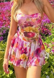 (Real Image)2023 Styles Women Sexy&Fashion Spring&Summer TikTok&Instagram Styles Floral Strap Hem Mini Dress
