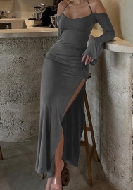 (Real Image)2023 Styles Women Sexy&Fashion Spring&Summer TikTok&Instagram Styles Tie Long Sleeve Maxi Dress