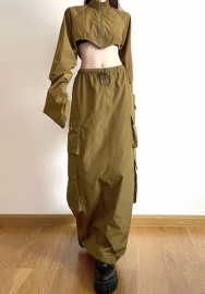 (Real Image)2023 Styles Women Sexy&Fashion Spring&Summer TikTok&Instagram Styles Army Maxi Dress