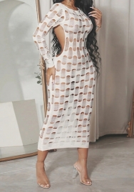 (Real Image)2023 Styles Women Sexy&Fashion Spring&Summer TikTok&Instagram Styles Backless Ripped Sweater Maxi Dress