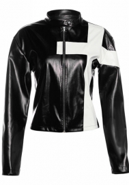 (Real Image)2023 Styles Women Sexy&Fashion Spring&Summer TikTok&Instagram Styles Front Zipper PU Coat