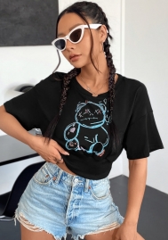 (Real Image)2023 Styles Women Christmas Sexy&Fashion Autumn/Winter TikTok&Instagram Styles Print Short Sleeve Tee